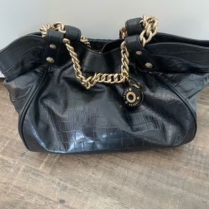 Henri Bendel black leather shoulder bag